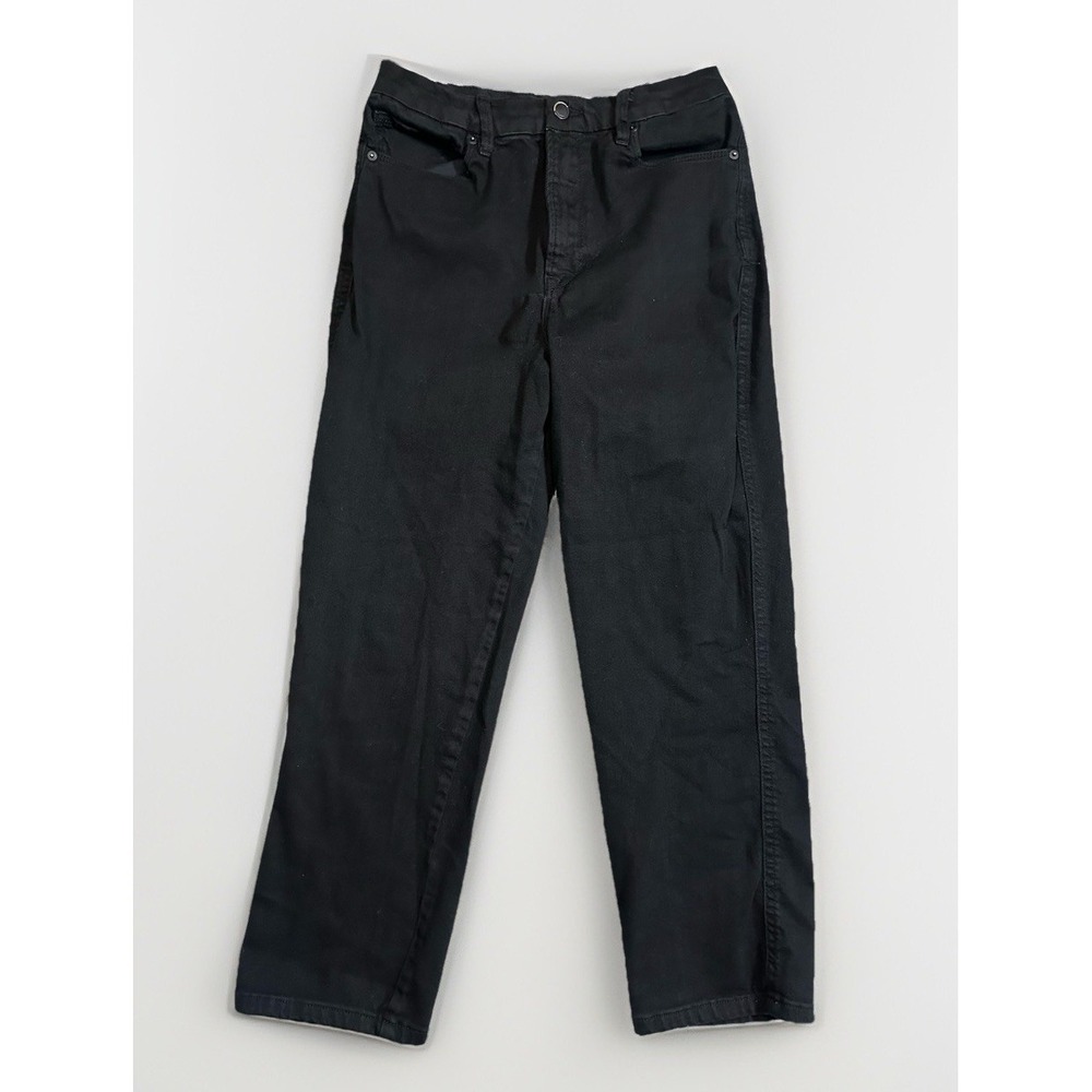 GOOD AMERICAN Women's SIZE 12 Blackโ Straight Leg Stretchy Jeans Denim